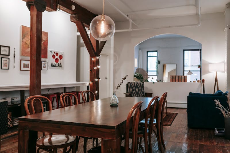 Round table pizza restaurant interior and team