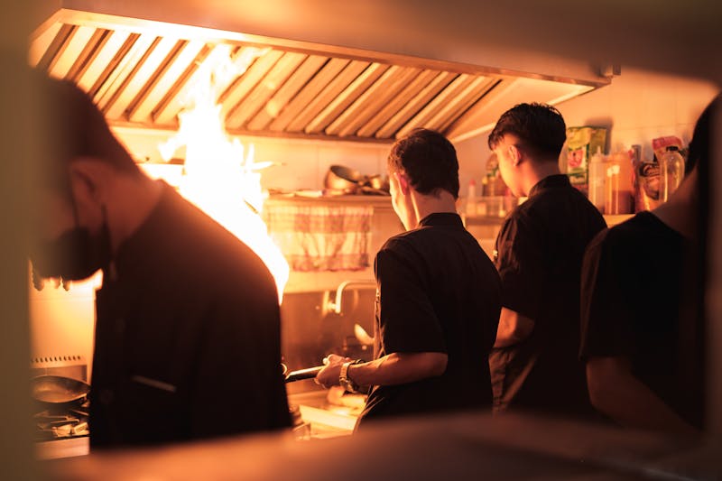 Round table pizza restaurant interior with handcrafted pizza